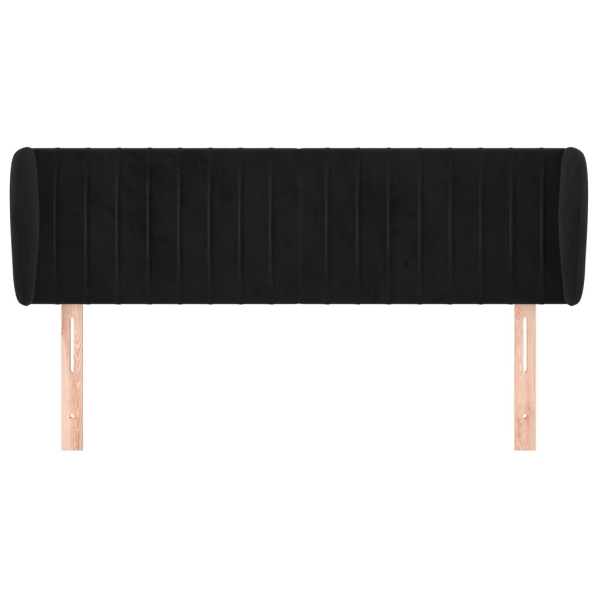 vidaXL Κεφαλάρι με Πτερύγια Μαύρο 147x23x78/88 εκ. Βελούδινο