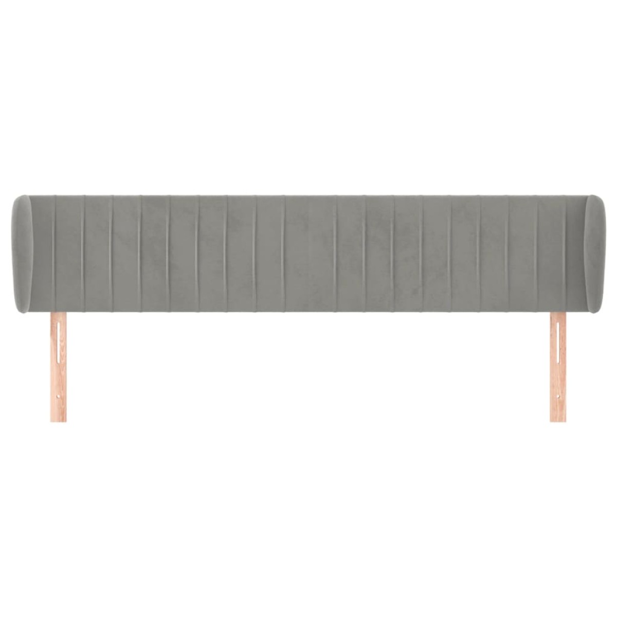 vidaXL Κεφαλάρι με Πτερύγια Ανοιχτό Γκρι 163x23x78/88 εκ. Βελούδινο