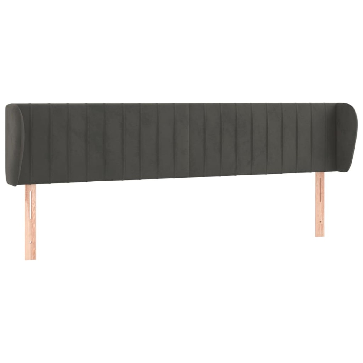 vidaXL Κεφαλάρι με Πτερύγια Σκούρο Γκρι 163x23x78/88 εκ. Βελούδινο