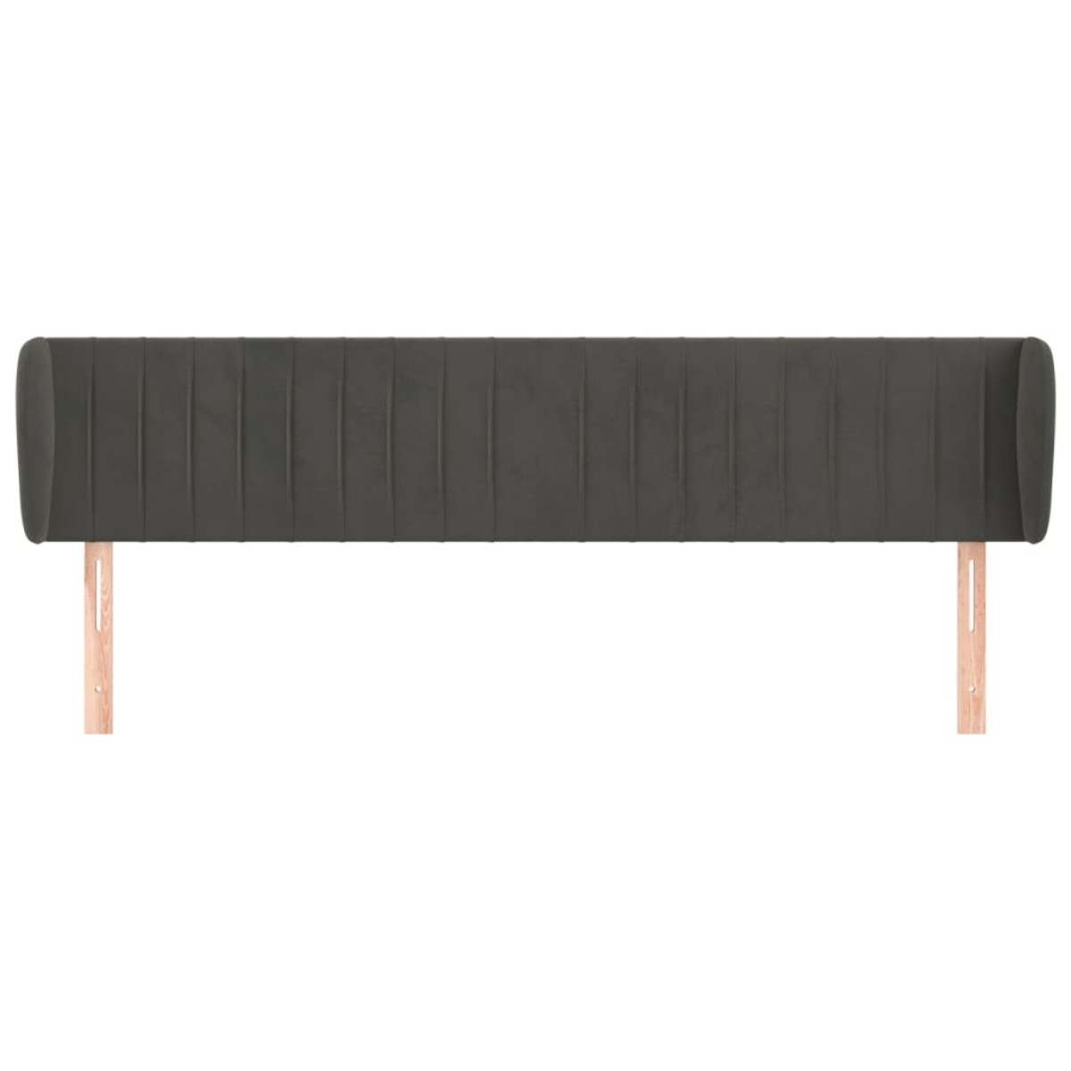 vidaXL Κεφαλάρι με Πτερύγια Σκούρο Γκρι 163x23x78/88 εκ. Βελούδινο