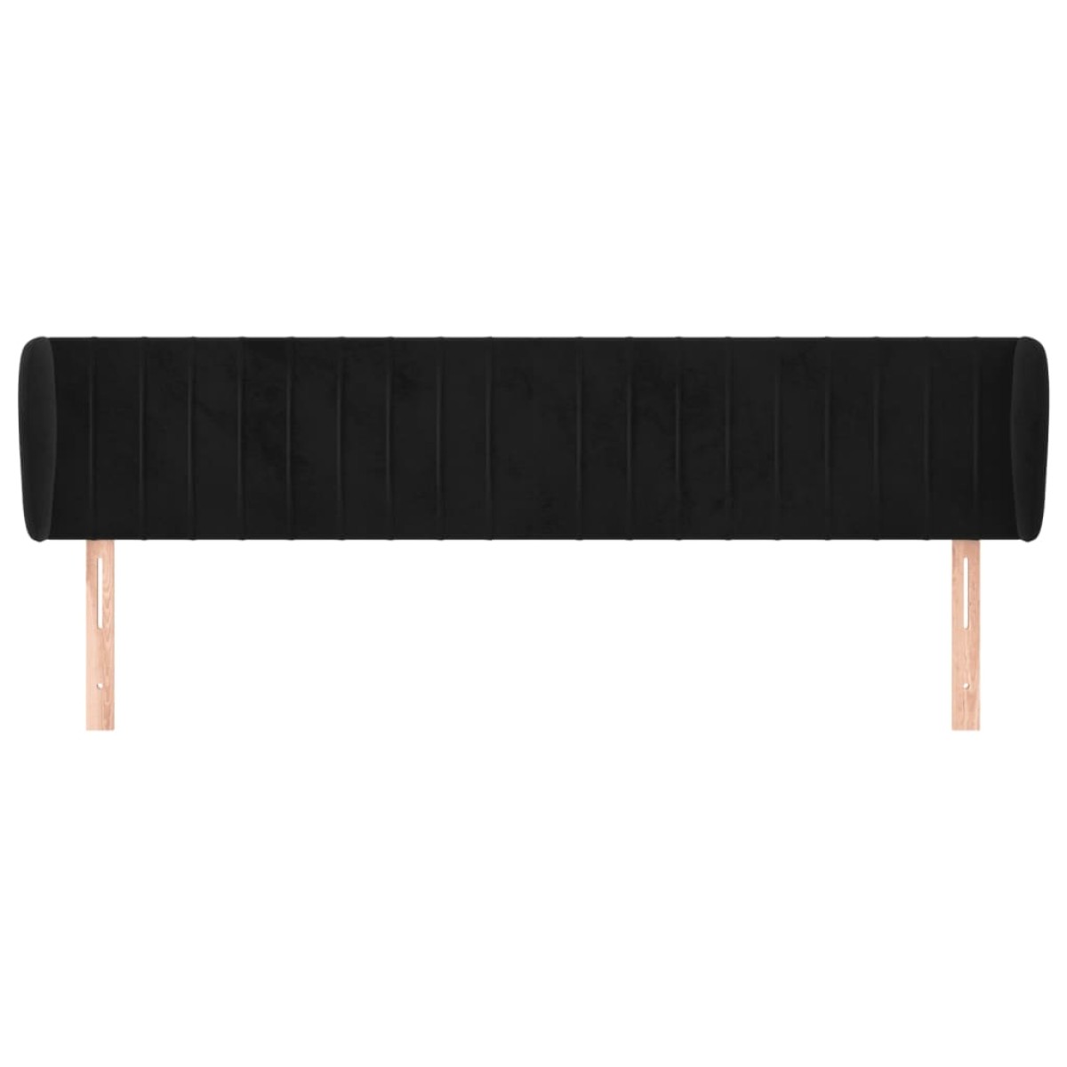 vidaXL Κεφαλάρι με Πτερύγια Μαύρο 163x23x78/88 εκ. Βελούδινο