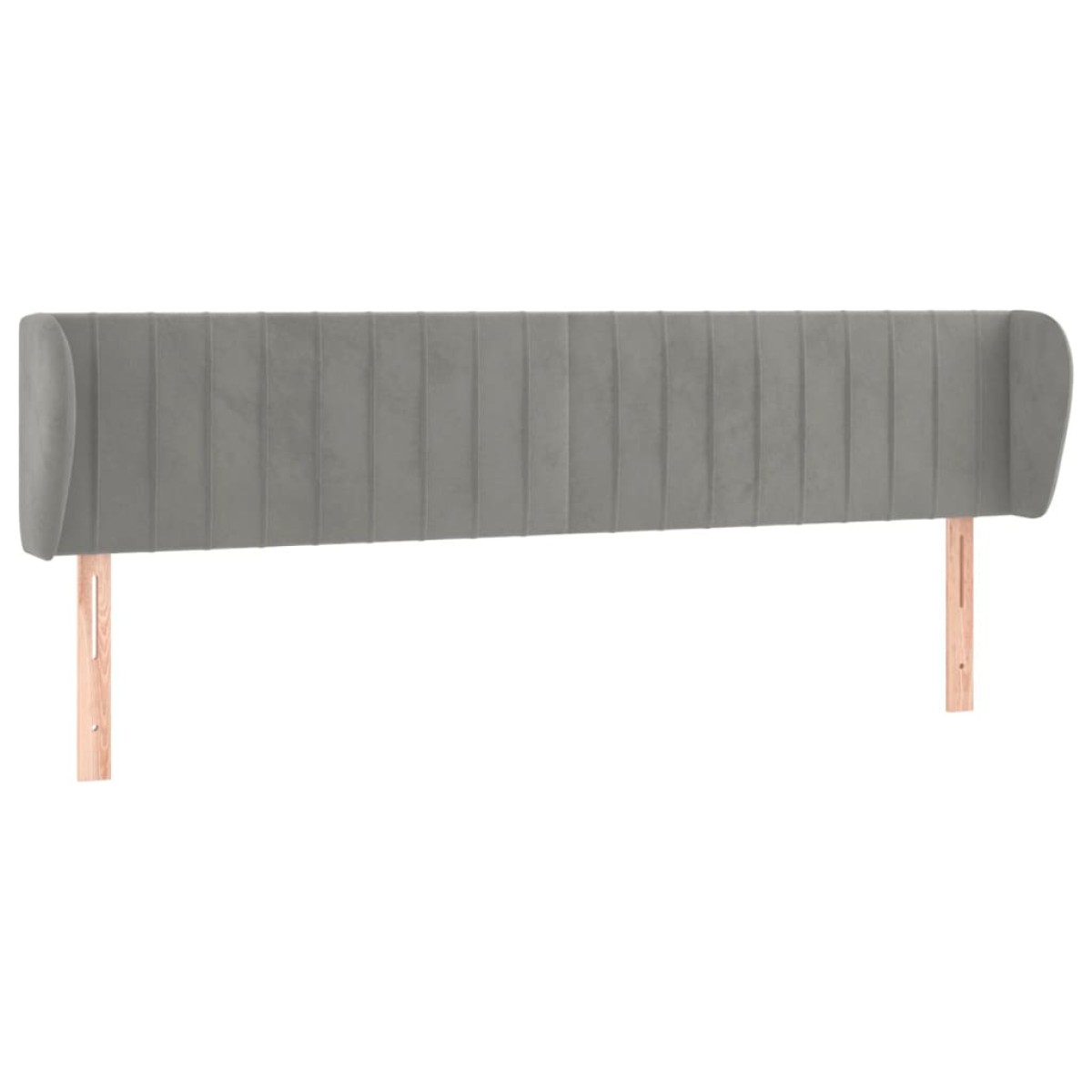 vidaXL Κεφαλάρι με Πτερύγια Ανοιχτό Γκρι 183x23x78/88 εκ. Βελούδινο