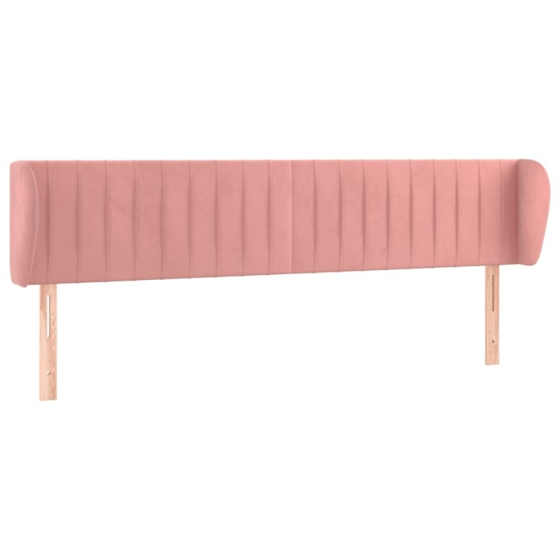 vidaXL Κεφαλάρι με Πτερύγια Ροζ 183x23x78/88 εκ. Βελούδινο