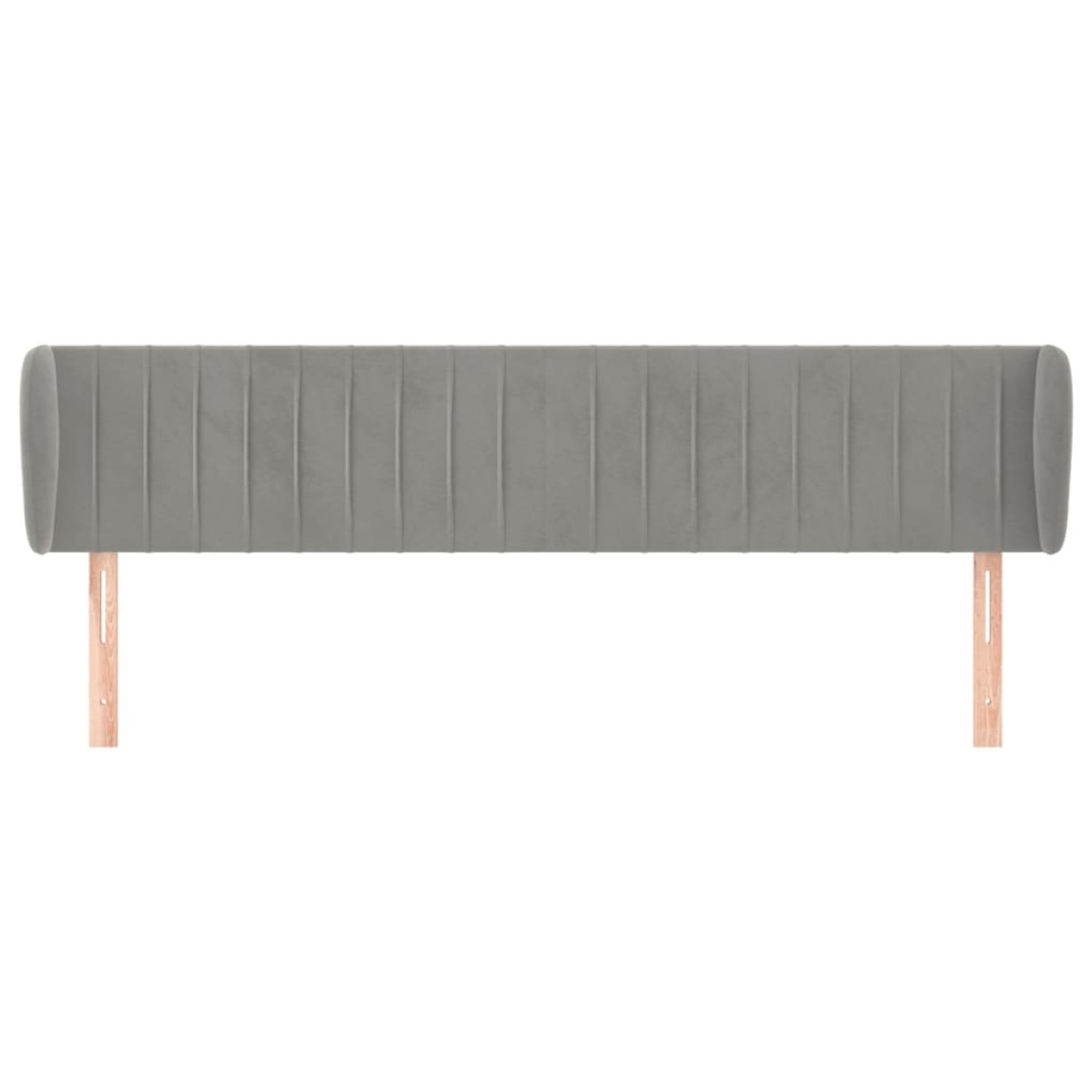 vidaXL Κεφαλάρι με Πτερύγια Ανοιχτό Γκρι 203x23x78/88 εκ. Βελούδινο