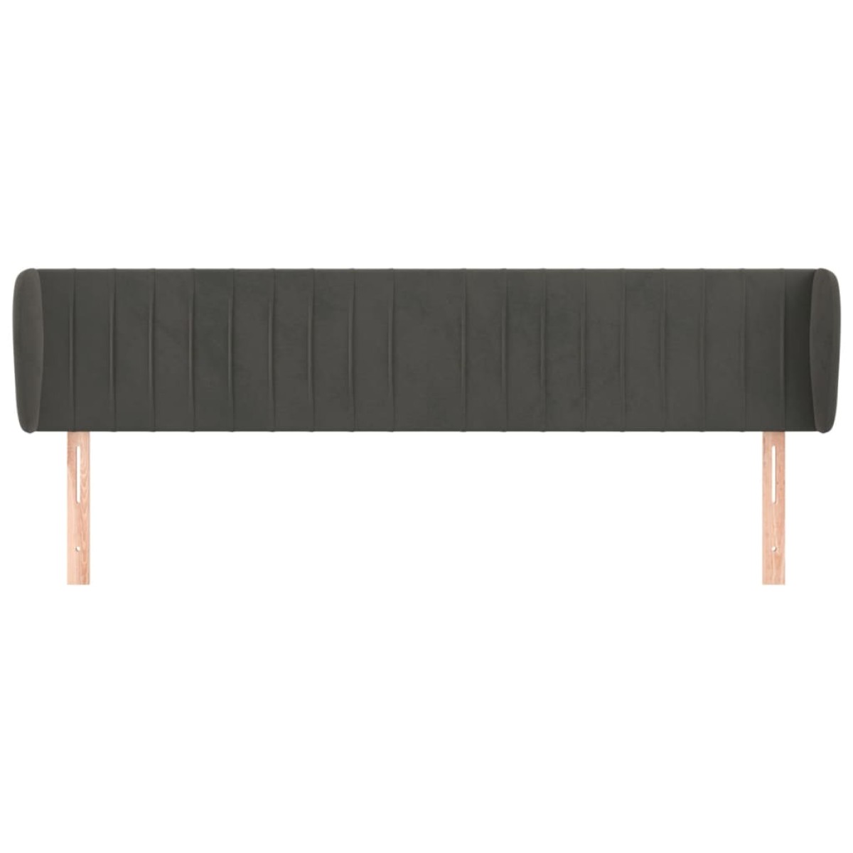 vidaXL Κεφαλάρι με Πτερύγια Σκούρο Γκρι 203x23x78/88 εκ. Βελούδινο