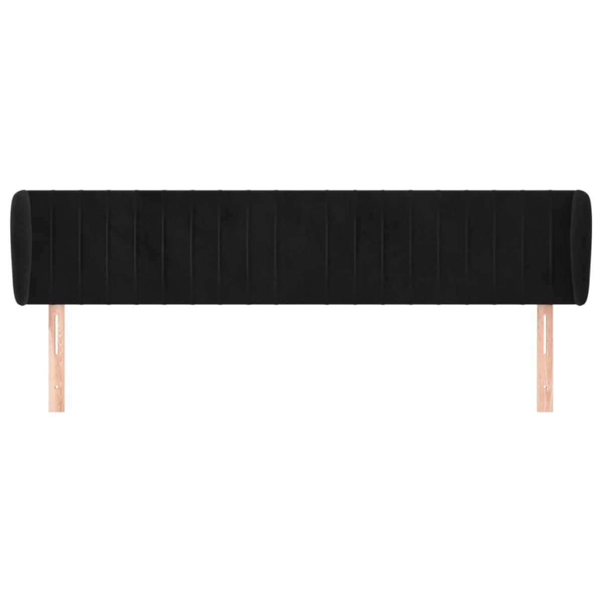 vidaXL Κεφαλάρι με Πτερύγια Μαύρο 203x23x78/88 εκ. Βελούδινο