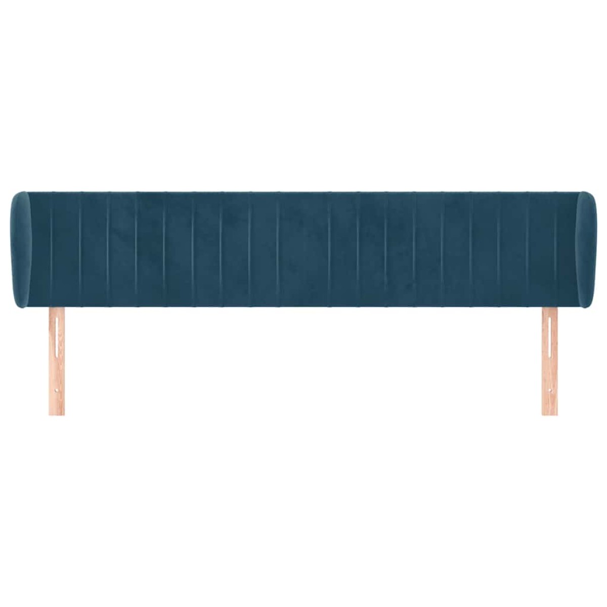 vidaXL Κεφαλάρι με Πτερύγια Σκούρο Μπλε 203x23x78/88 εκ. Βελούδινο