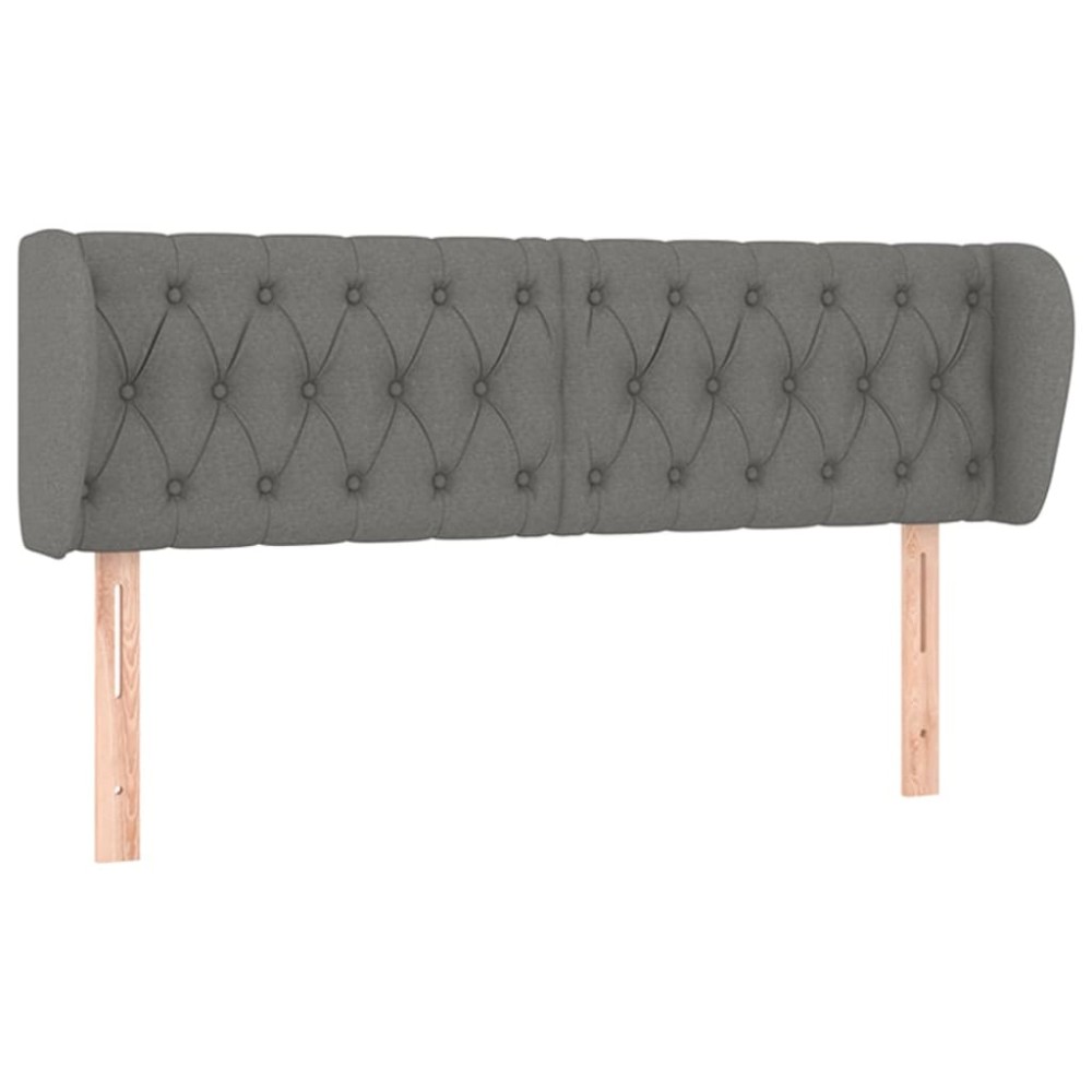 vidaXL Κεφαλάρι με Πτερύγια Σκούρο Γκρι 163 x 23 x 78/88εκ. Υφασμάτινο