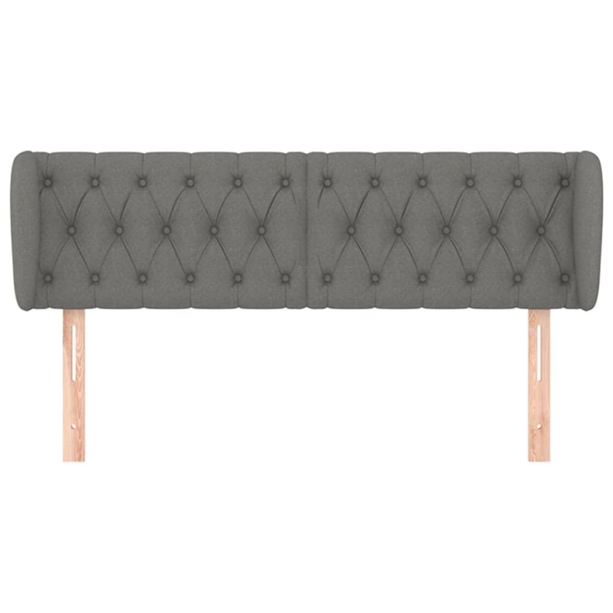 vidaXL Κεφαλάρι με Πτερύγια Σκούρο Γκρι 163 x 23 x 78/88εκ. Υφασμάτινο