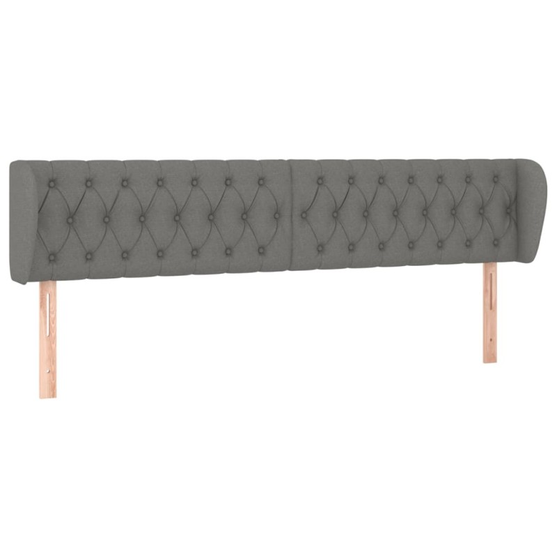 vidaXL Κεφαλάρι με Πτερύγια Σκούρο Γκρι 183x23x78/88 εκ. Υφασμάτινο