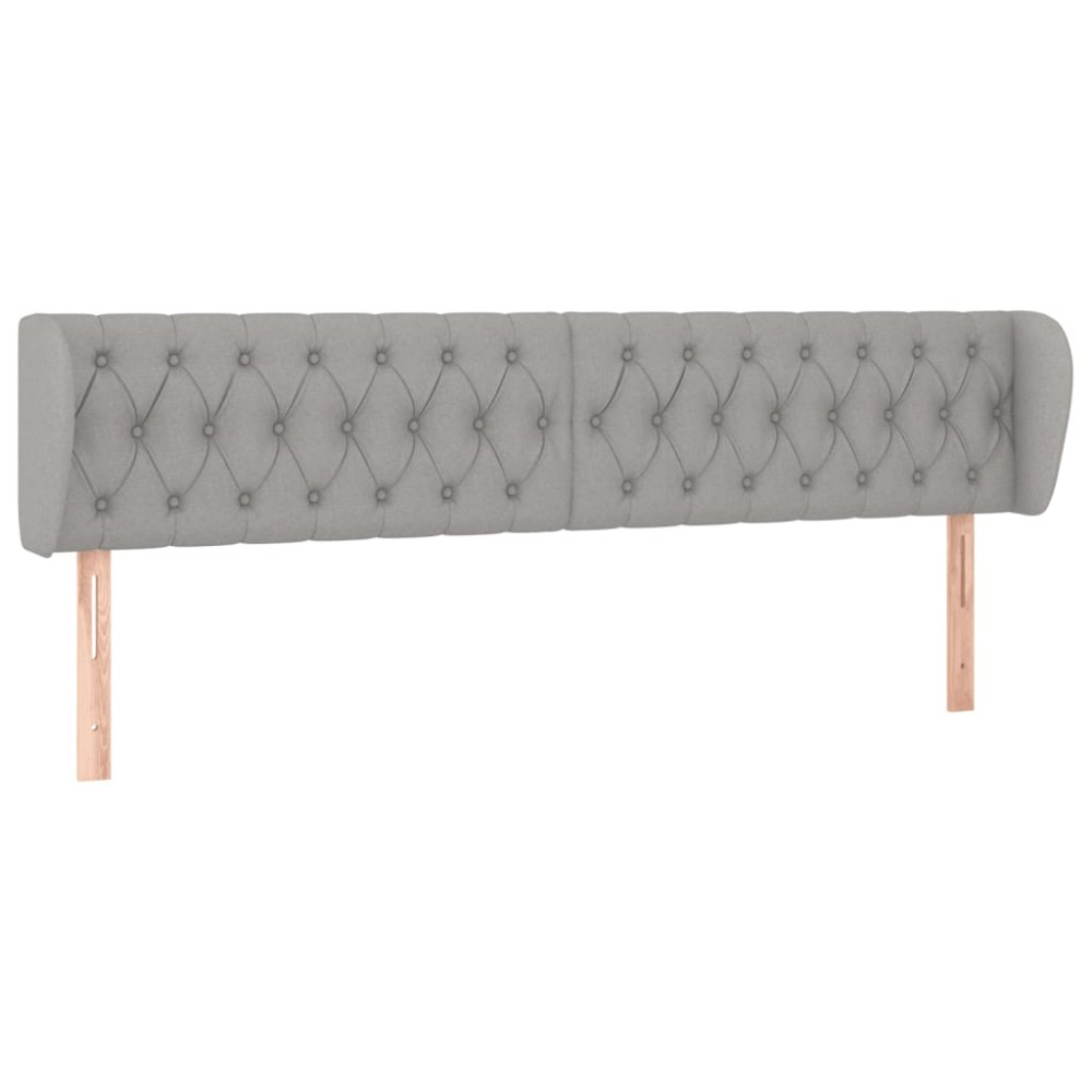vidaXL Κεφαλάρι με Πτερύγια Ανοιχτό Γκρι 203x23x78/88 εκ. Υφασμάτινο