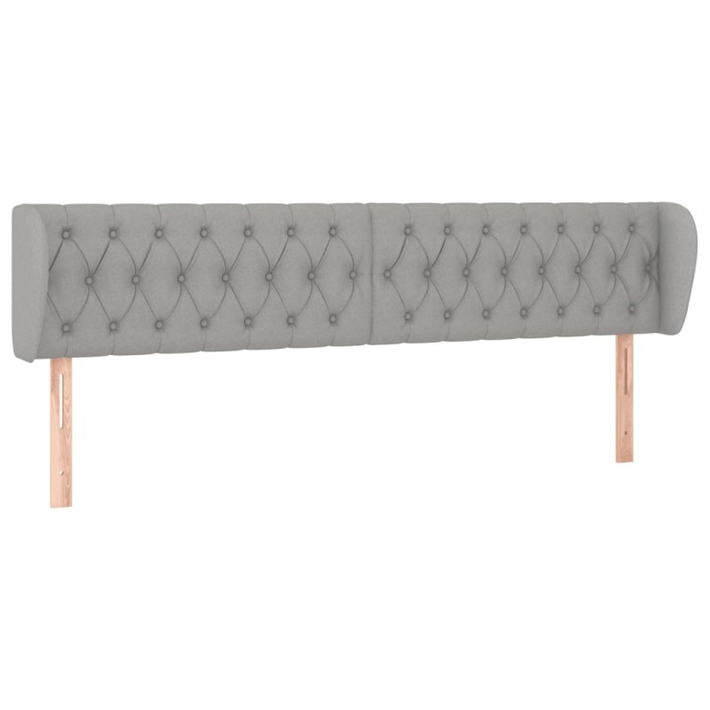 vidaXL Κεφαλάρι με Πτερύγια Ανοιχτό Γκρι 203x23x78/88 εκ. Υφασμάτινο