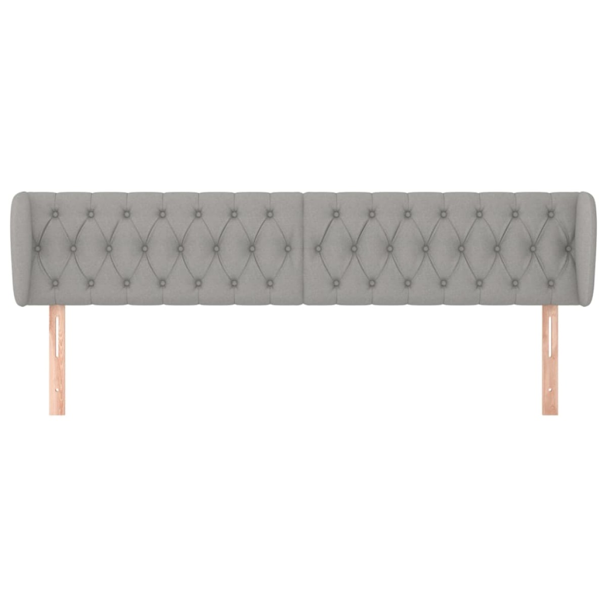 vidaXL Κεφαλάρι με Πτερύγια Ανοιχτό Γκρι 203x23x78/88 εκ. Υφασμάτινο