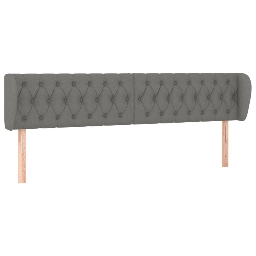 vidaXL Κεφαλάρι με Πτερύγια Σκούρο Γκρι 203 x 23 x 78/88εκ. Υφασμάτινο