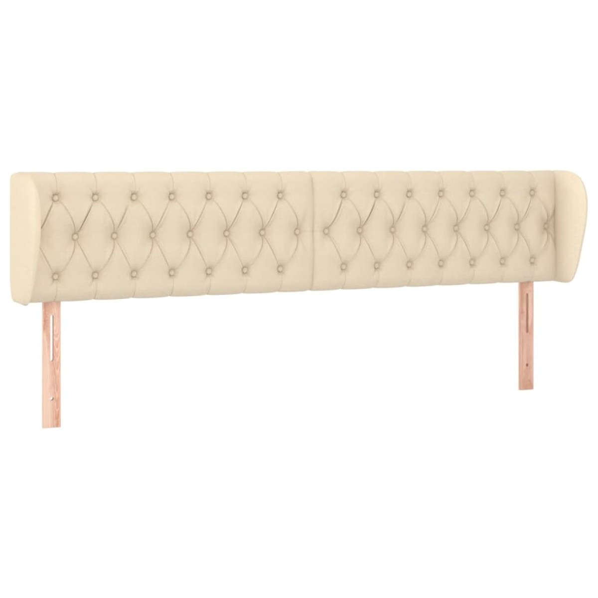 vidaXL Κεφαλάρι με Πτερύγια Κρεμ 203 x 23 x 78/88 εκ. Υφασμάτινο