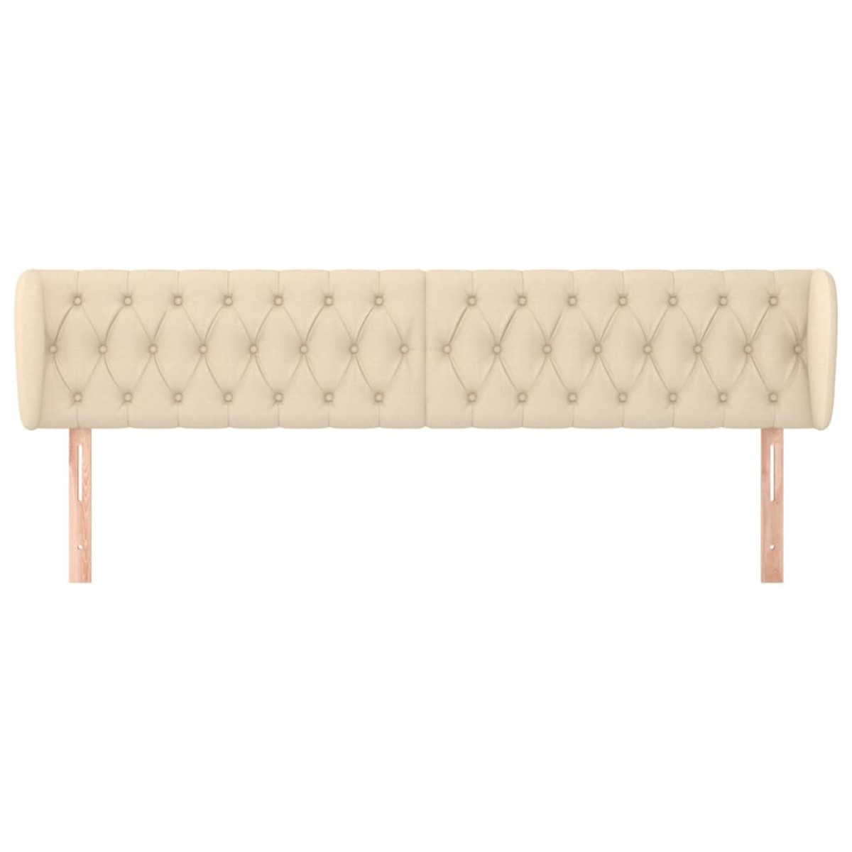 vidaXL Κεφαλάρι με Πτερύγια Κρεμ 203 x 23 x 78/88 εκ. Υφασμάτινο