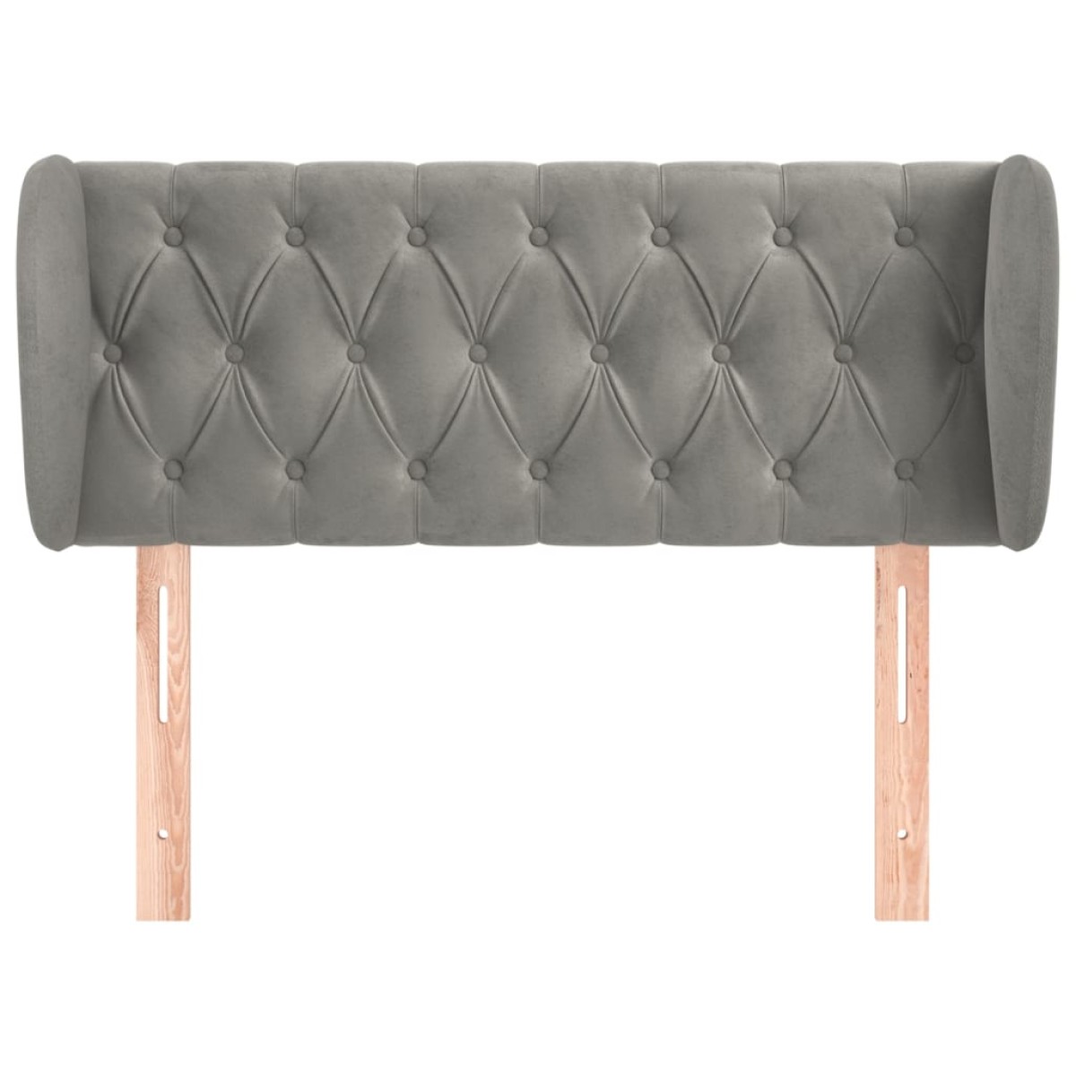 vidaXL Κεφαλάρι με Πτερύγια Ανοιχτό Γκρι 93x23x78/88 εκ. Βελούδινο