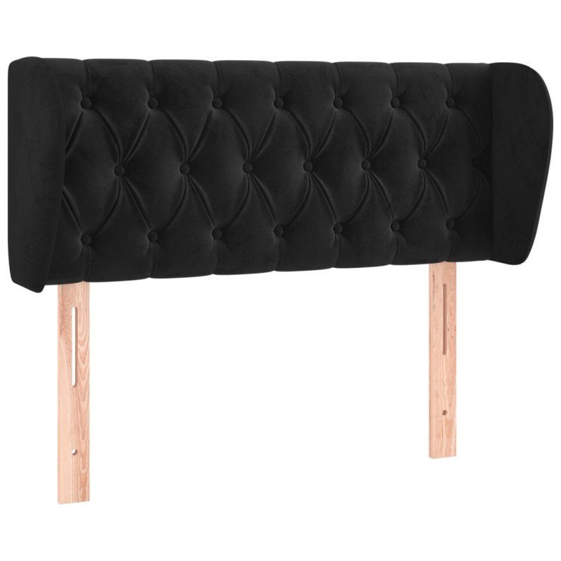 vidaXL Κεφαλάρι με Πτερύγια Μαύρο 93x23x78/88 εκ. Βελούδινο