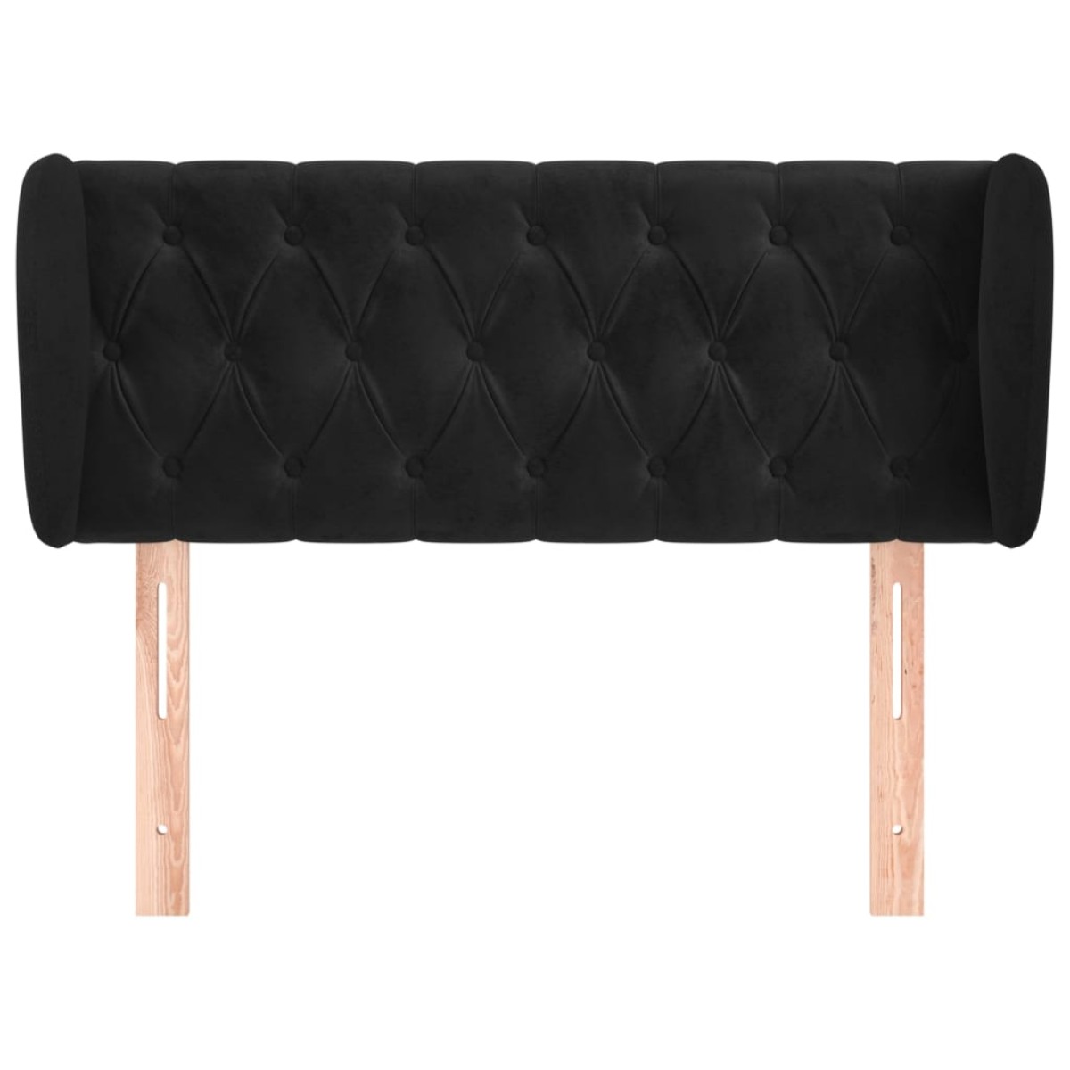 vidaXL Κεφαλάρι με Πτερύγια Μαύρο 93x23x78/88 εκ. Βελούδινο