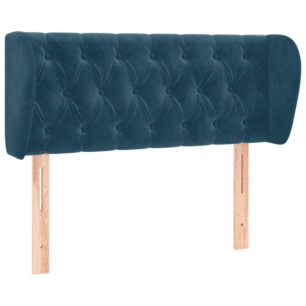 vidaXL Κεφαλάρι με Πτερύγια Σκούρο Μπλε 93x23x78/88 εκ. Βελούδινο