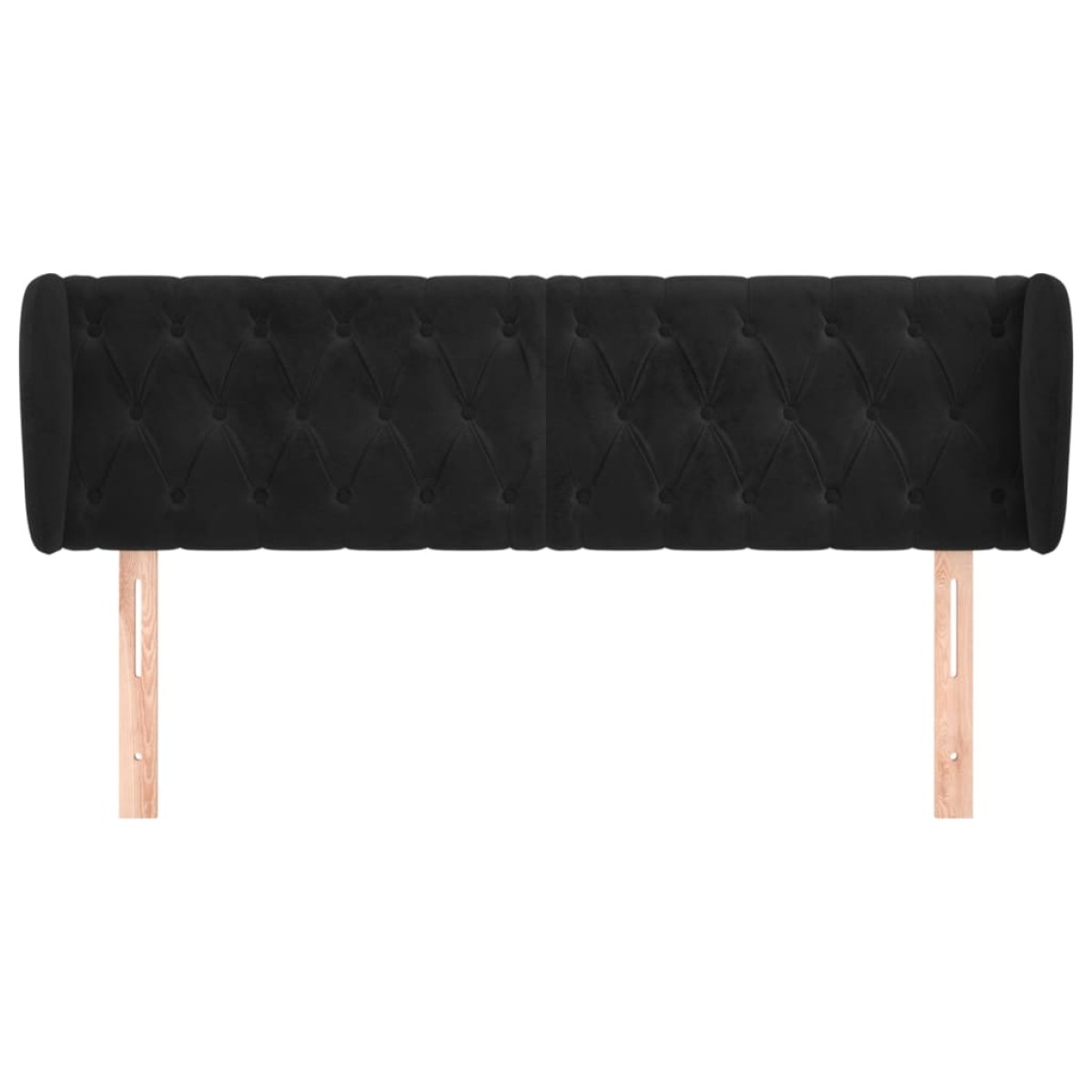 vidaXL Κεφαλάρι με Πτερύγια Μαύρο 147x23x78/88 εκ. Βελούδινο
