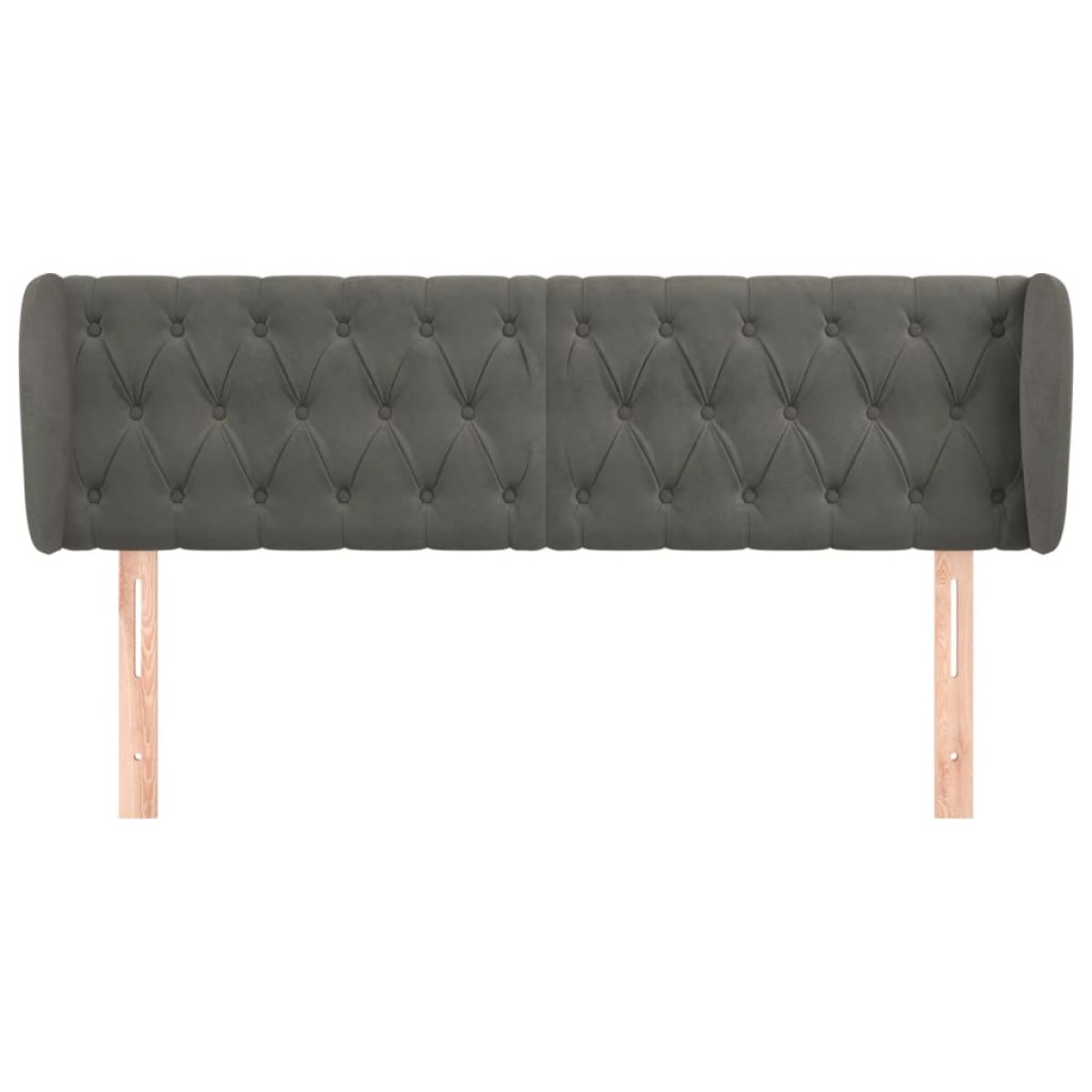 vidaXL Κεφαλάρι με Πτερύγια Σκούρο Γκρι 163x23x78/88 εκ. Βελούδινο