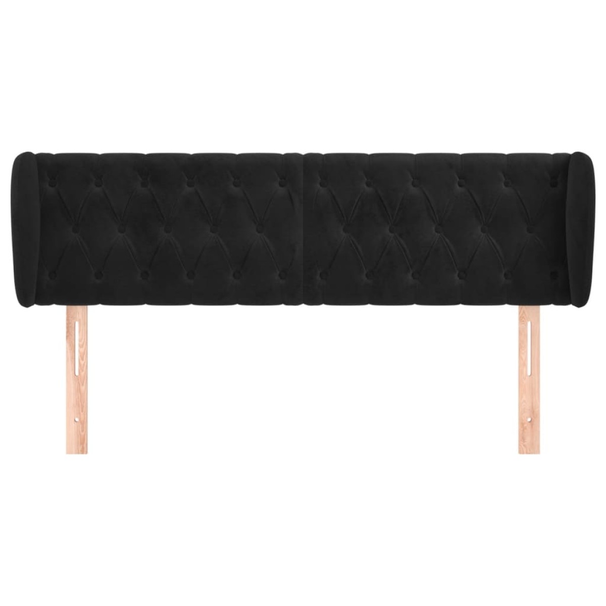 vidaXL Κεφαλάρι με Πτερύγια Μαύρο 163x23x78/88 εκ. Βελούδινο