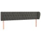 vidaXL Κεφαλάρι με Πτερύγια Σκούρο Γκρι 183x23x78/88 εκ. Βελούδινο