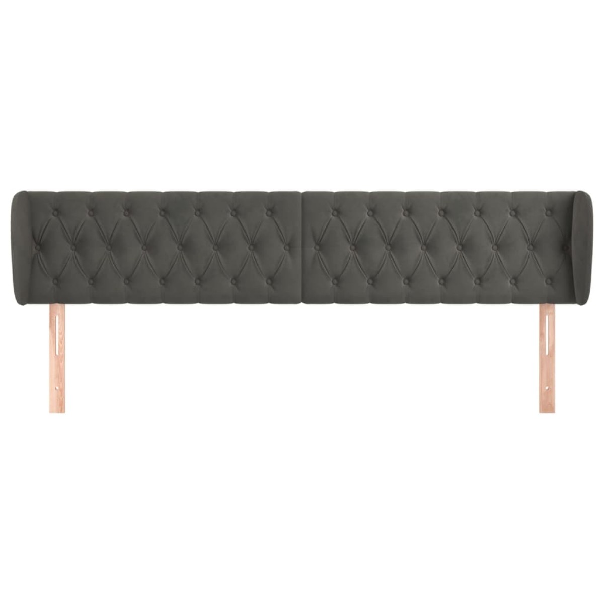 vidaXL Κεφαλάρι με Πτερύγια Σκούρο Γκρι 183x23x78/88 εκ. Βελούδινο