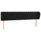 vidaXL Κεφαλάρι με Πτερύγια Μαύρο 183x23x78/88 εκ. Βελούδινο