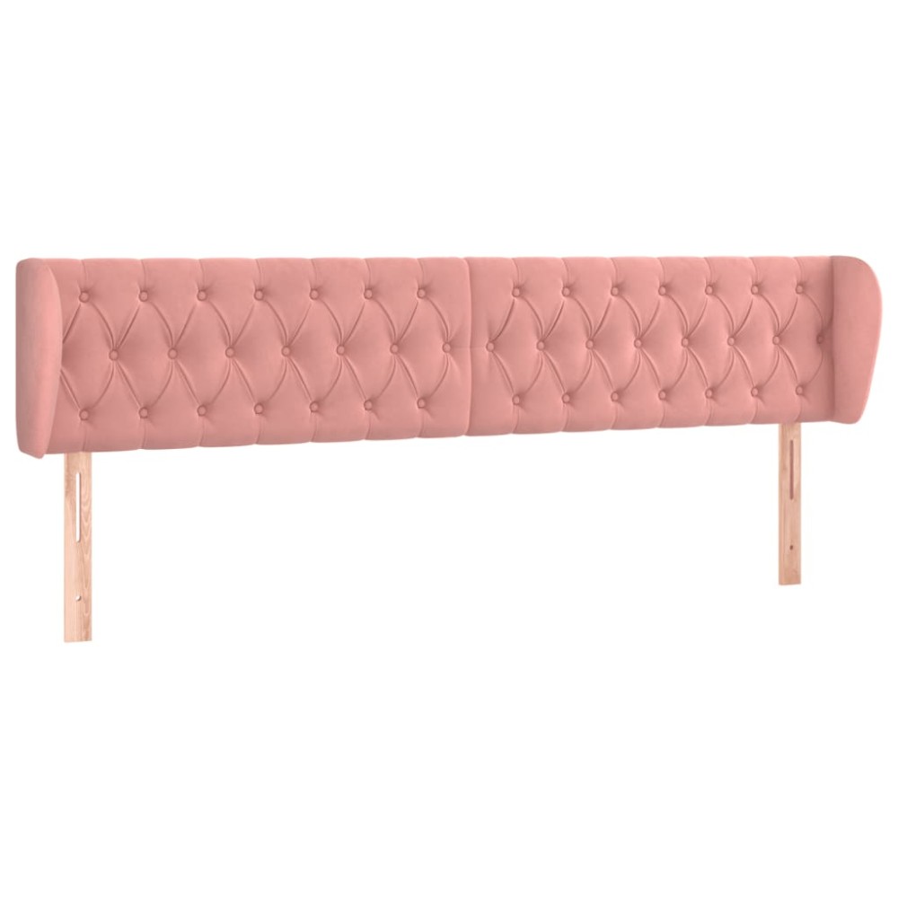 vidaXL Κεφαλάρι με Πτερύγια Ροζ 183x23x78/88 εκ. Βελούδινο