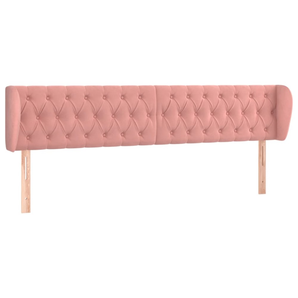 vidaXL Κεφαλάρι με Πτερύγια Ροζ 203x23x78/88 εκ. Βελούδινο