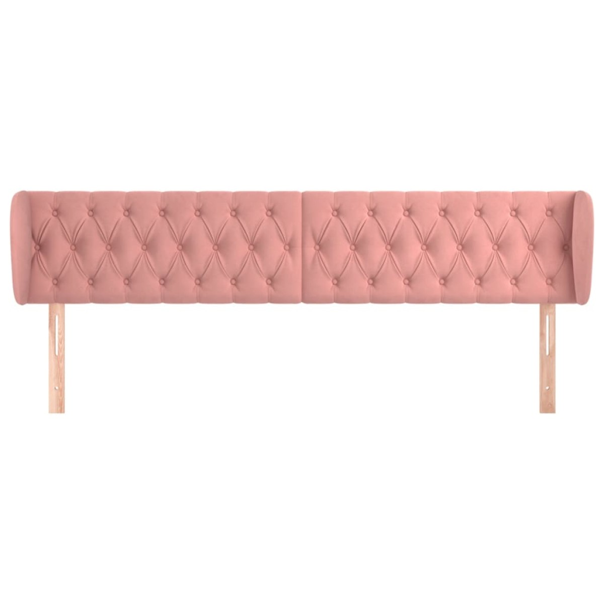 vidaXL Κεφαλάρι με Πτερύγια Ροζ 203x23x78/88 εκ. Βελούδινο