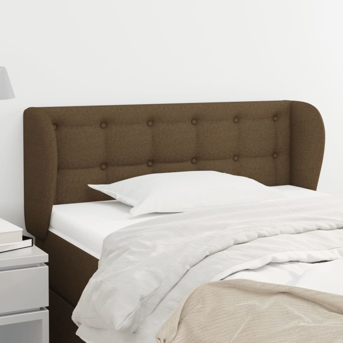 vidaXL Κεφαλάρι με Πτερύγια Σκούρο Καφέ 93x23x78/88 εκ. Υφασμάτινο
