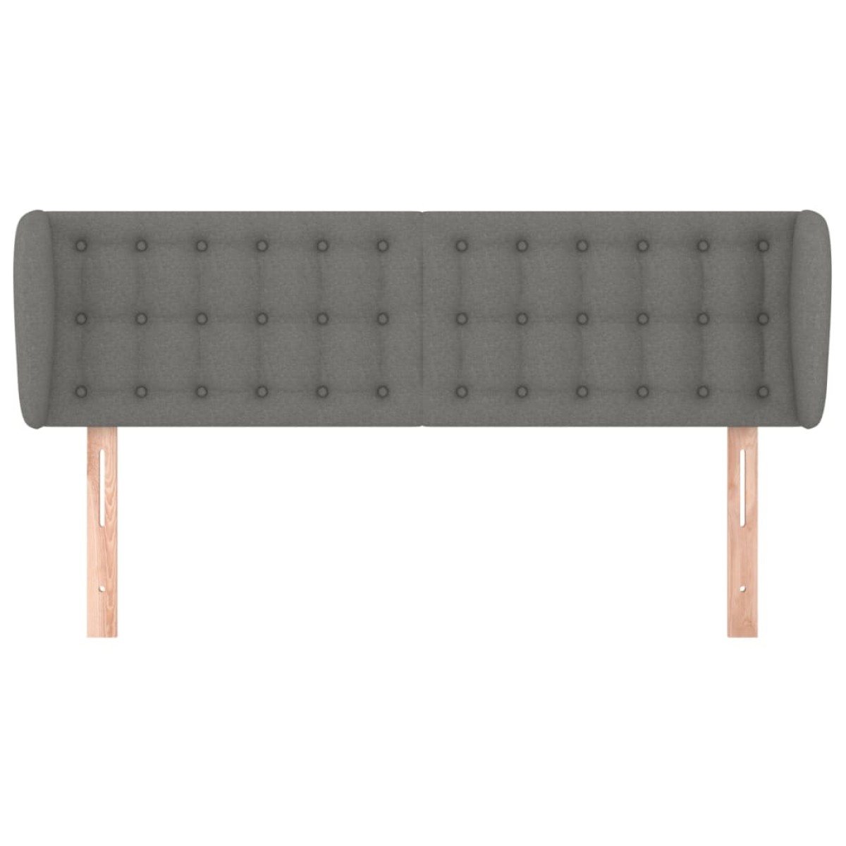 vidaXL Κεφαλάρι με Πτερύγια Σκούρο Γκρι 147 x 23 x 78/88εκ. Υφασμάτινο