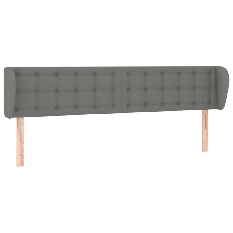 vidaXL Κεφαλάρι με Πτερύγια Σκούρο Γκρι 163 x 23 x 78/88εκ. Υφασμάτινο
