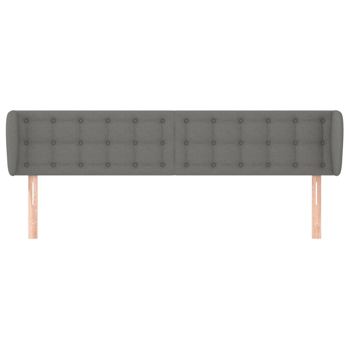 vidaXL Κεφαλάρι με Πτερύγια Σκούρο Γκρι 163 x 23 x 78/88εκ. Υφασμάτινο