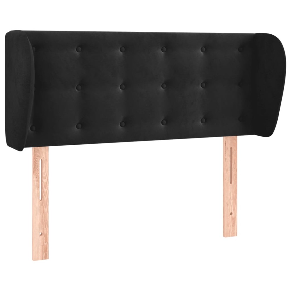 vidaXL Κεφαλάρι με Πτερύγια Μαύρο 93x23x78/88 εκ. Βελούδινο