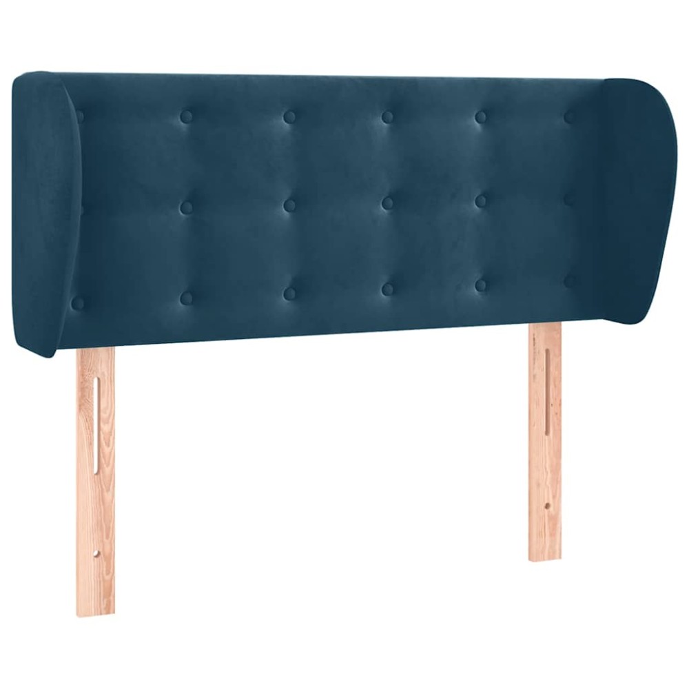 vidaXL Κεφαλάρι με Πτερύγια Σκούρο Μπλε 93x23x78/88 εκ. Βελούδινο