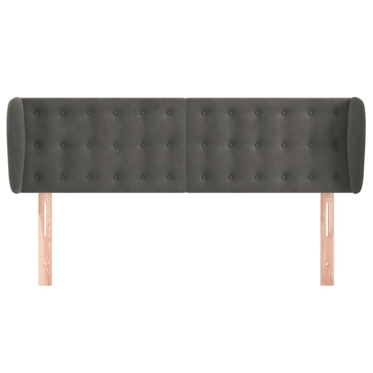 vidaXL Κεφαλάρι με Πτερύγια Σκούρο Γκρι 147x23x78/88 εκ. Βελούδινο