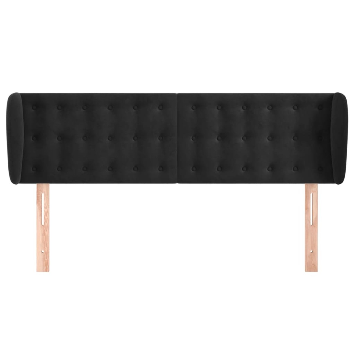 vidaXL Κεφαλάρι με Πτερύγια Μαύρο 147x23x78/88 εκ. Βελούδινο