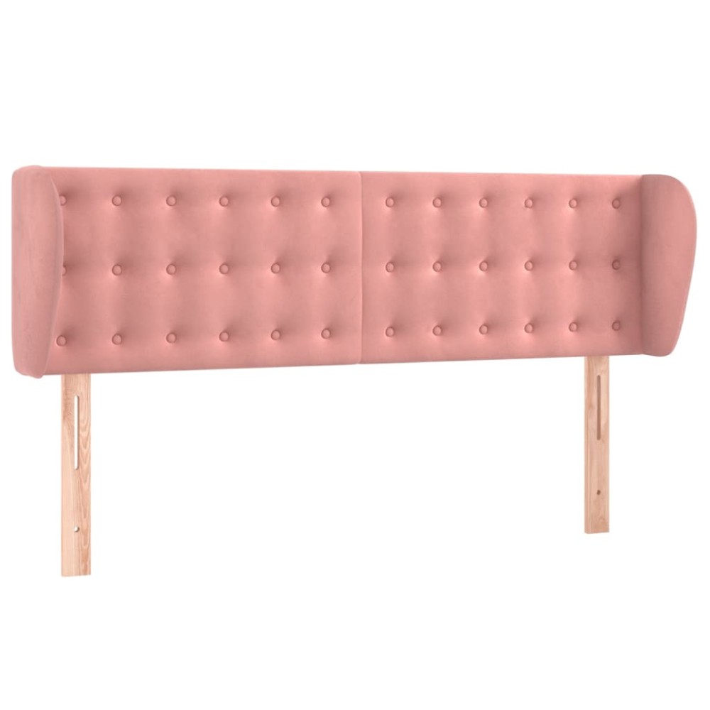 vidaXL Κεφαλάρι με Πτερύγια Ροζ 147x23x78/88 εκ. Βελούδινο