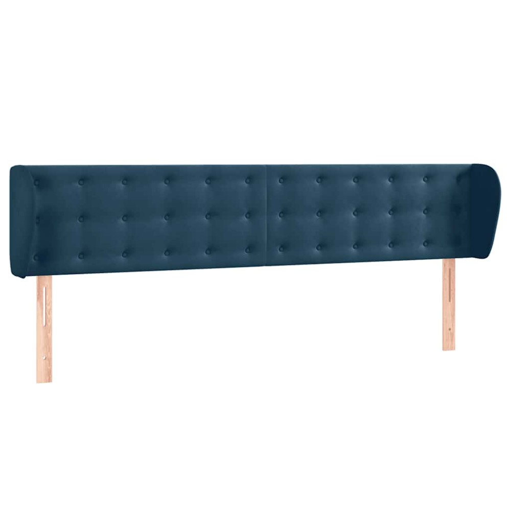 vidaXL Κεφαλάρι με Πτερύγια Σκούρο Μπλε 163x23x78/88 εκ. Βελούδινο