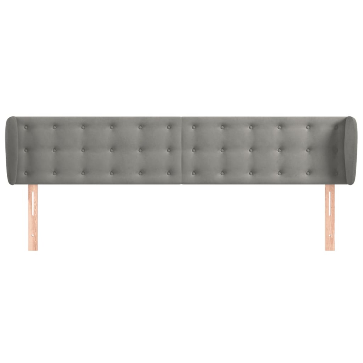 vidaXL Κεφαλάρι με Πτερύγια Ανοιχτό Γκρι 183x23x78/88 εκ. Βελούδινο