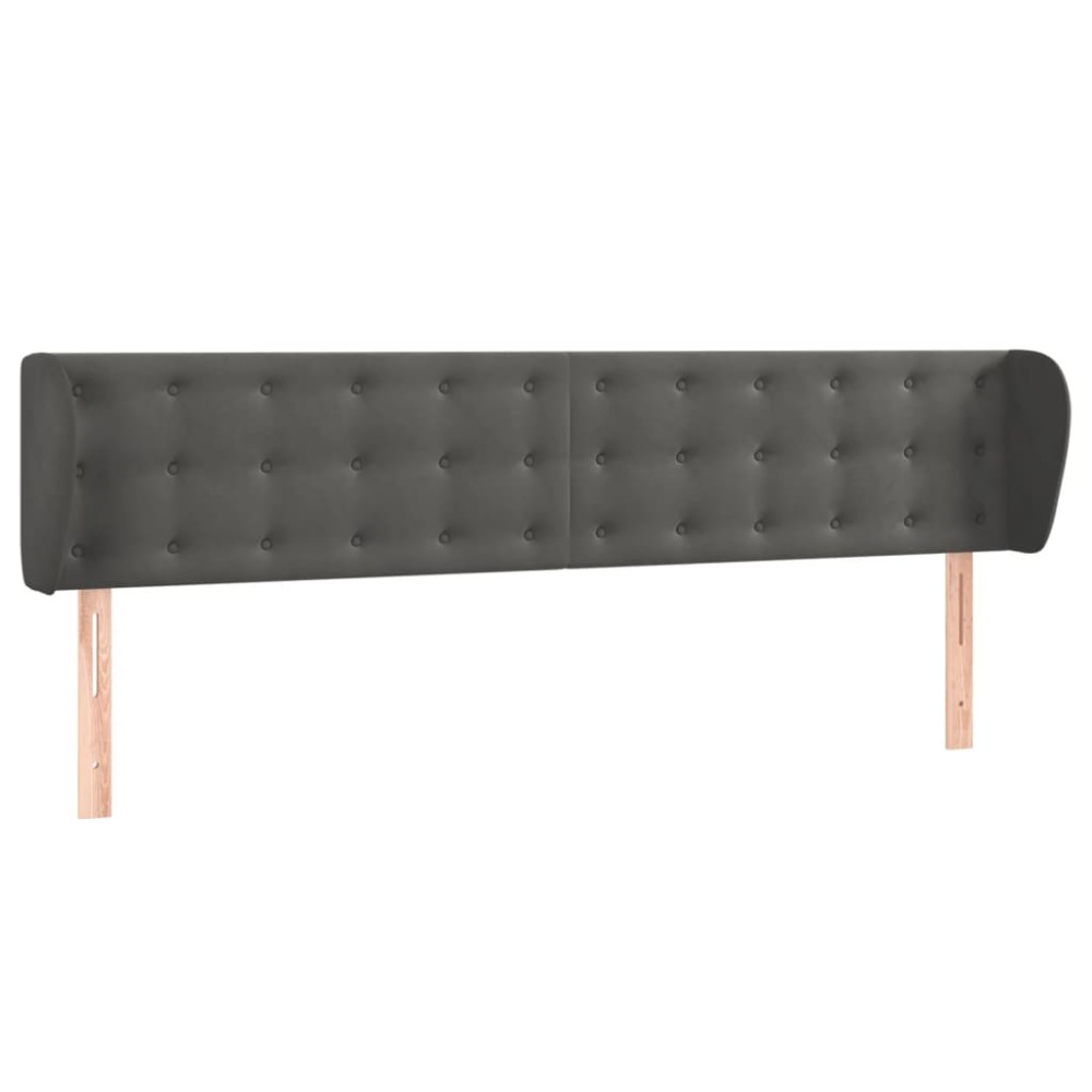 vidaXL Κεφαλάρι με Πτερύγια Σκούρο Γκρι 183x23x78/88 εκ. Βελούδινο