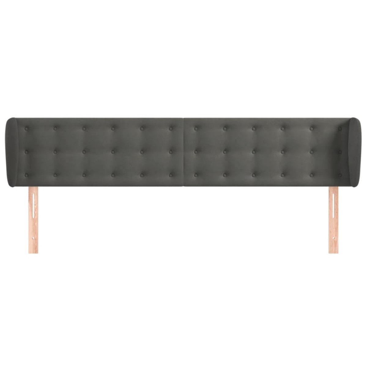 vidaXL Κεφαλάρι με Πτερύγια Σκούρο Γκρι 183x23x78/88 εκ. Βελούδινο