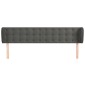vidaXL Κεφαλάρι με Πτερύγια Σκούρο Γκρι 183x23x78/88 εκ. Βελούδινο