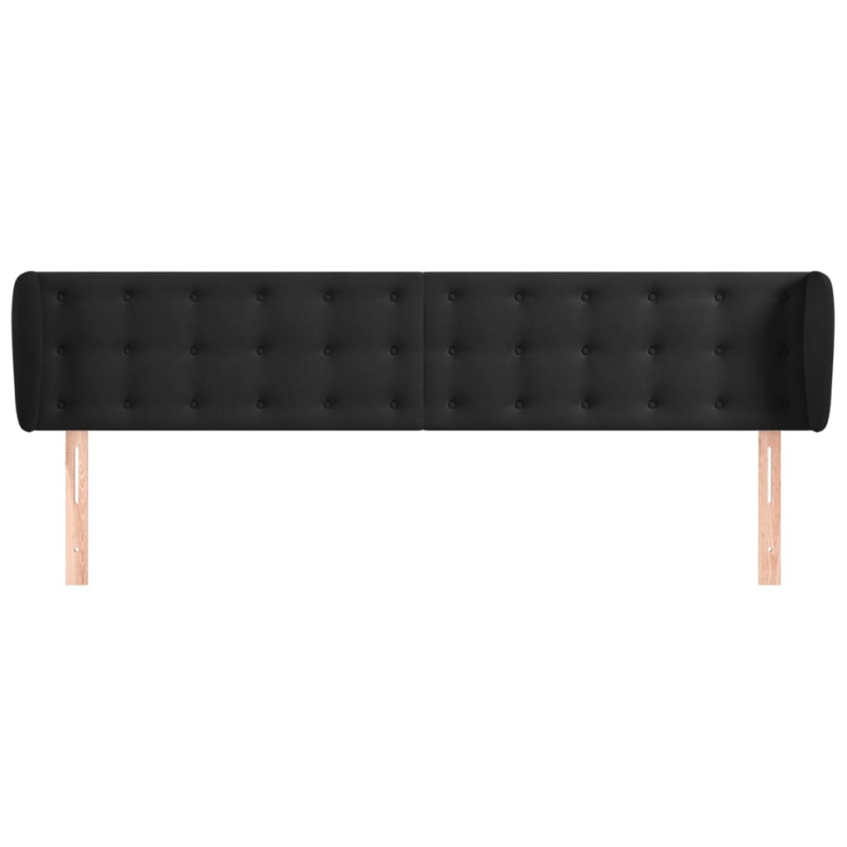 vidaXL Κεφαλάρι με Πτερύγια Μαύρο 183x23x78/88 εκ. Βελούδινο