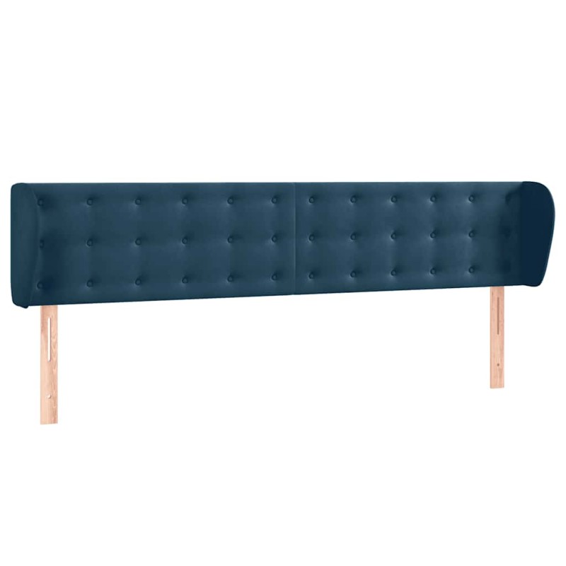 vidaXL Κεφαλάρι με Πτερύγια Σκούρο Μπλε 183x23x78/88 εκ. Βελούδινο