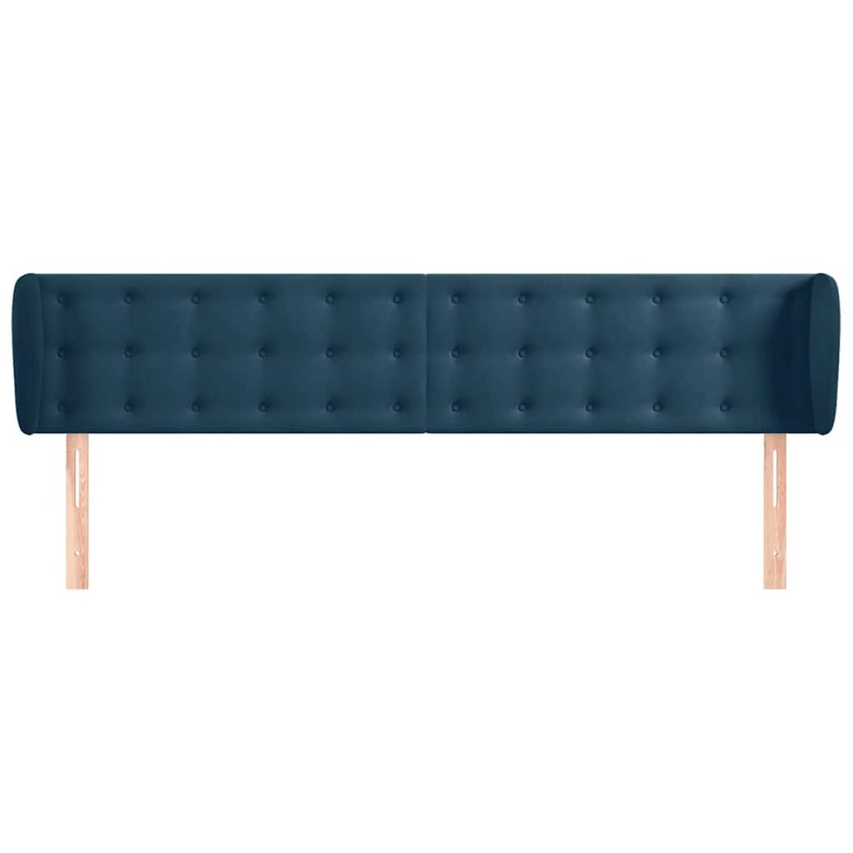 vidaXL Κεφαλάρι με Πτερύγια Σκούρο Μπλε 183x23x78/88 εκ. Βελούδινο